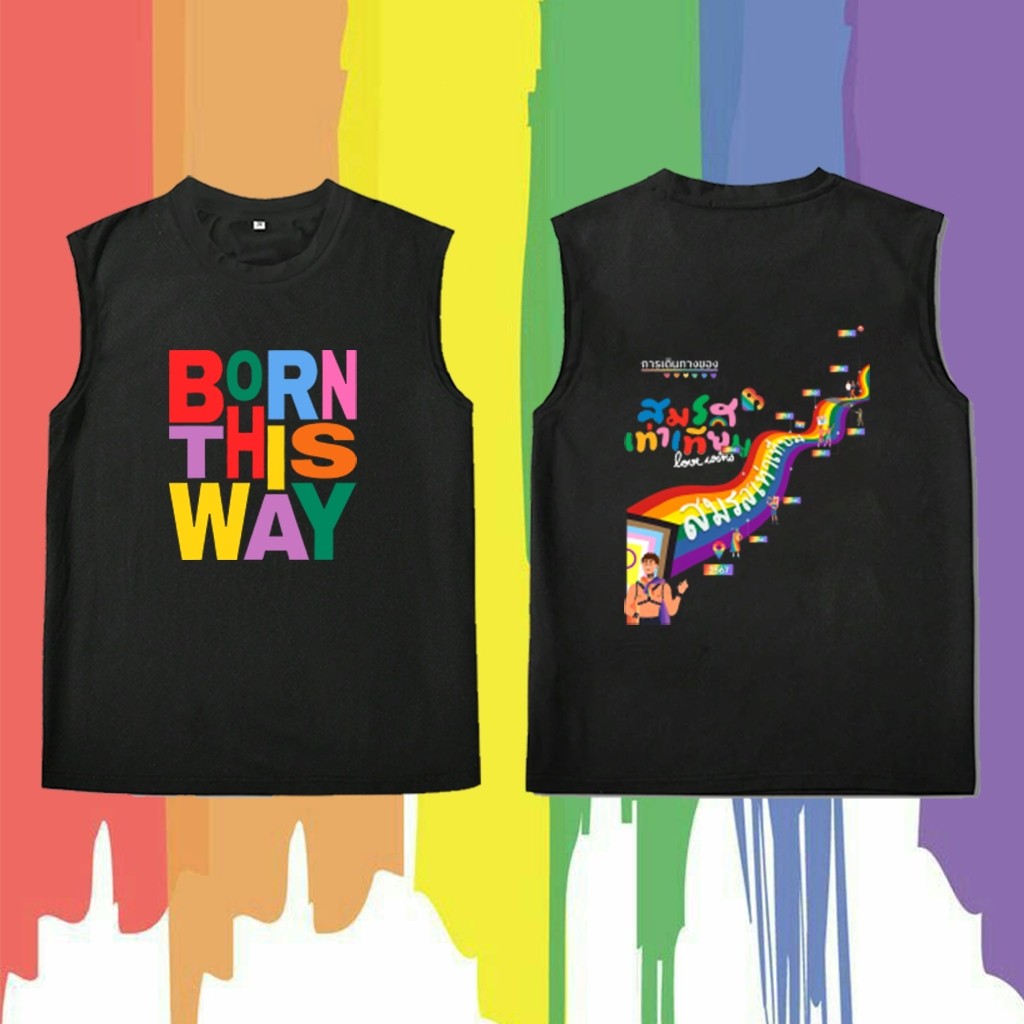 เสื้อกล้าม Pride Month แนวรุ้งรักเท่าเทียม สไตล์สตรีท ยูนิเซ็กซ์ ฝ้าย100% พิมพ์ลาทันสมัย น่าใส่ทุกวัน S-3XL