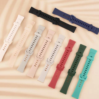 สายซิลิโคน for Huawei Band 10 9 8 7 6/Honor Band 6 7/Huawei Band 10 9 8 NFC สร้อยข้อมือกีฬายางต้นฉบับอ่อนเข็มขัดนุ่ม