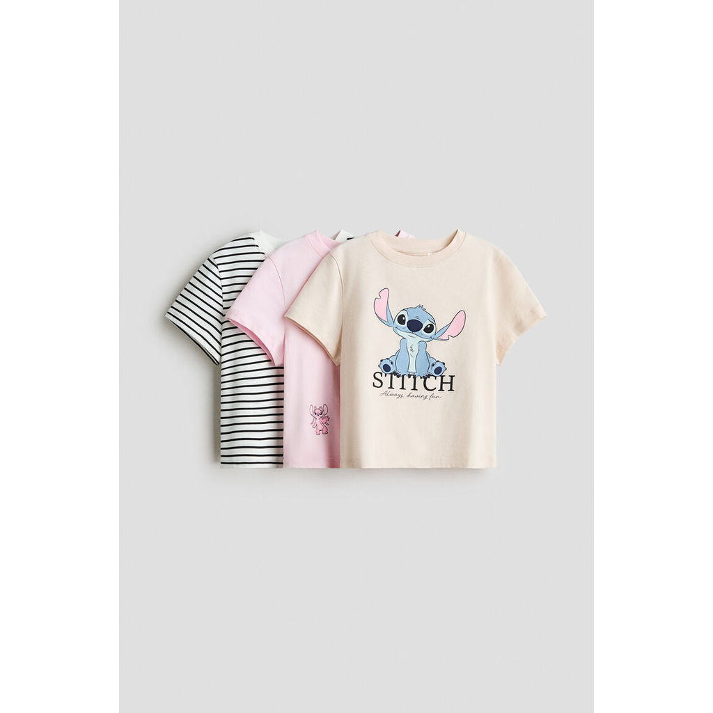 H&M(เอชแอนด์เอ็ม) ชุดเสื้อยืดเจอร์ซีย์พิมพ์ลาย 3 ชิ้น Girls 3-pack printed jersey tops 0937175_18