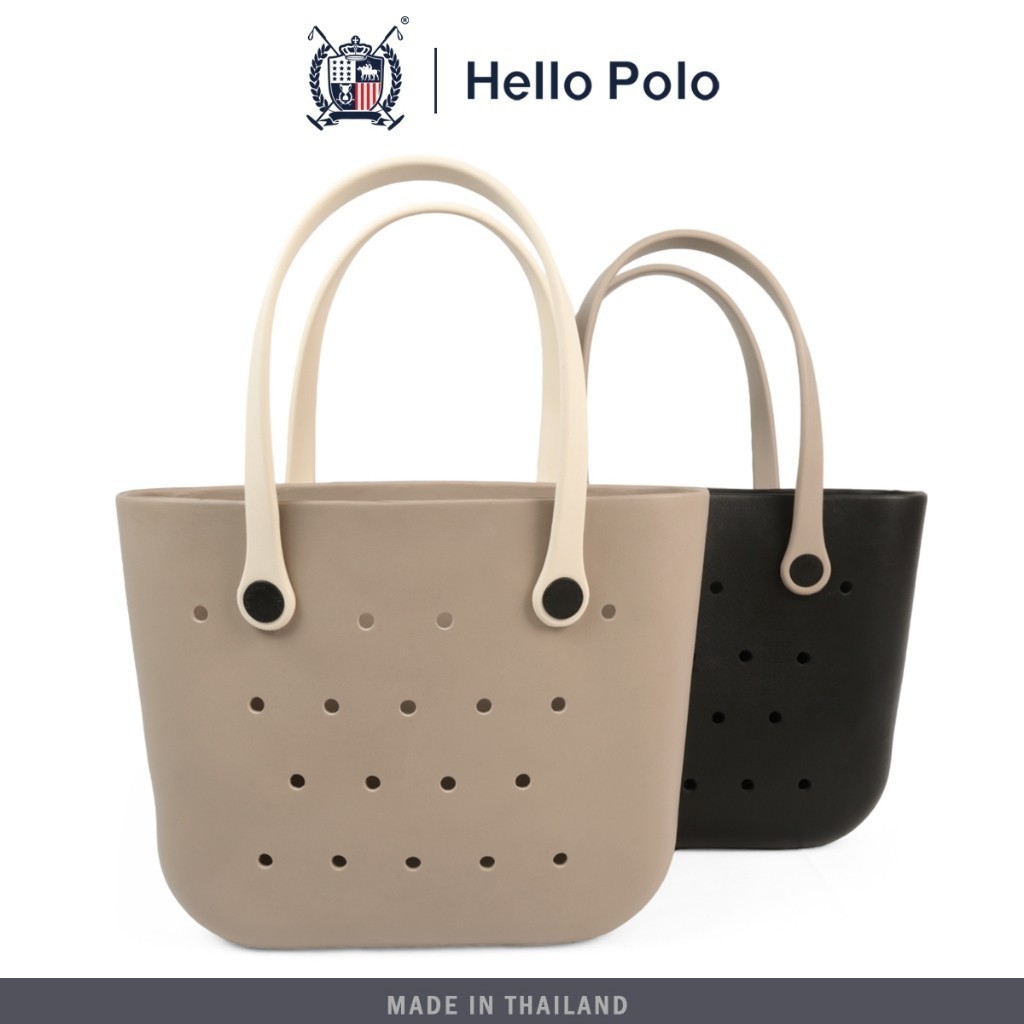 Hello Polo รุ่น BH2002 กระเป๋าสวยๆ ใส่ของได้เยอะ สะพายไหล่ ทรงโท้ท ยาง EVA ใส่ได้ทุกโอกาส ขนาด 30x42