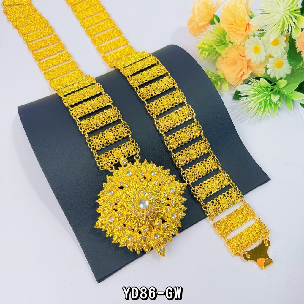 เข็มขัดชุดไทยลายไทยประณีต สวมใส่กับชุดนาฏศิลป์ งานวัด งานบุญ และการแสดงอย่างเป็นทางการ