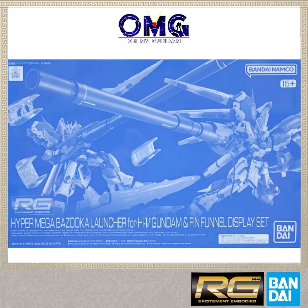 Pbandai RG 1/144 Hyper Mega Bazooka Launcher สําหรับ Hi Nu Gundam & Fin Fun Funnel Display ชุด 69899