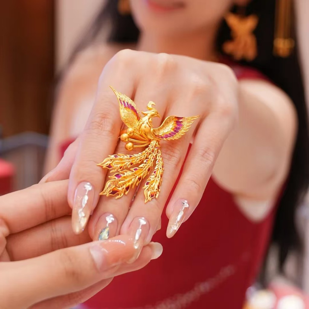 แหวนสไตล์จีน Chenrui ลายพู่กันหัสดีลิงค์ โทนสีพาสเทล สวยงามหรูหรา