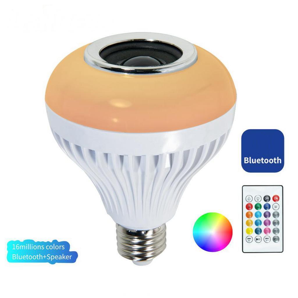 [Lszcx6l] E27 LED RGB Speaker Bulb Light Bluetooh Music Playing Bulb With Remote 01-E27-ไม่มีแอพ