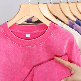 เสื้อทีเชิ๊ตชาย 5XL แบบโอเวอร์ไซส์ | American Retro Streetwear สไตล์ | ผ้าฝ้าย 240gsm หนาแน่น | ทรงหลวม Drop Shoulder | ลายขาด Distressed เสื้อยืด