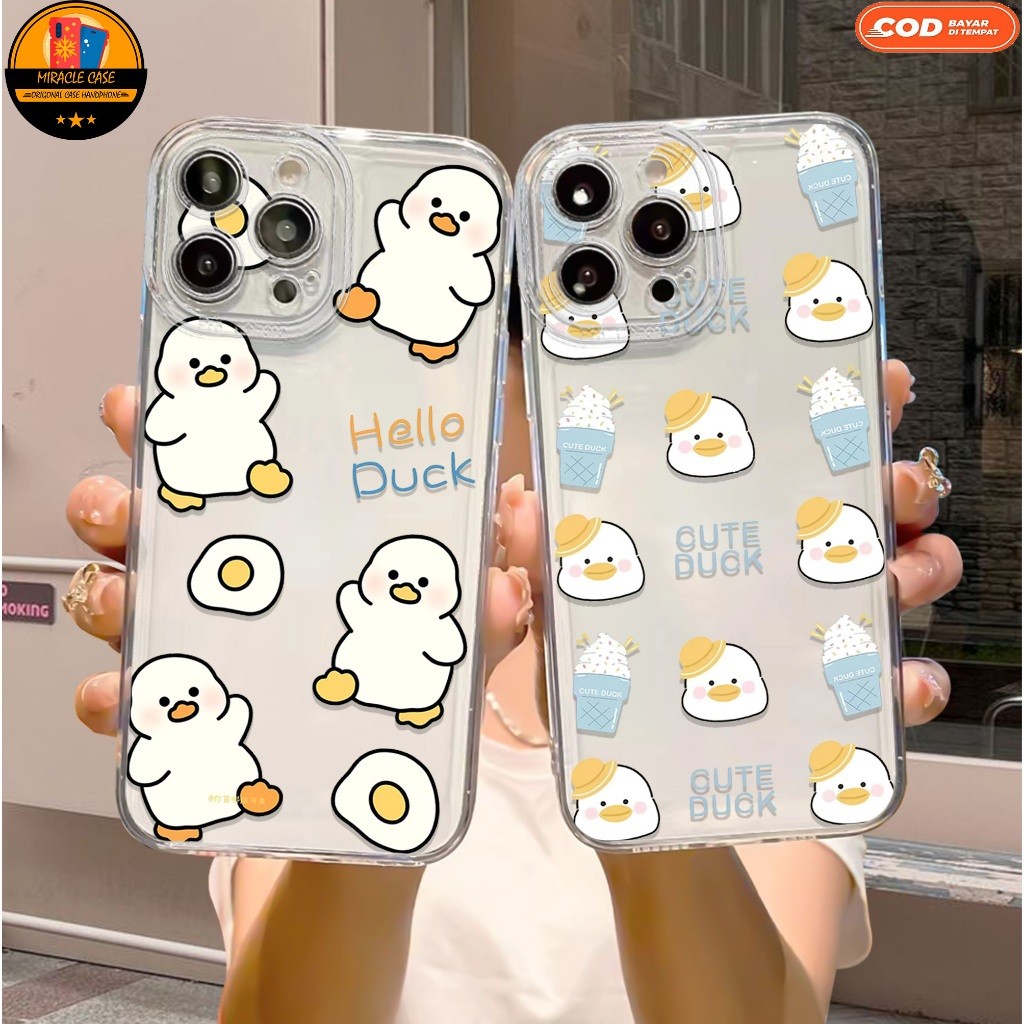 Case Motif CUTE DUCK IPHONE IP 6 IP 7 IP 8 IP 11 IP 13 IP 12 IP 14 PROMAX IP XR IPX 7+ MIRACLE CASE 