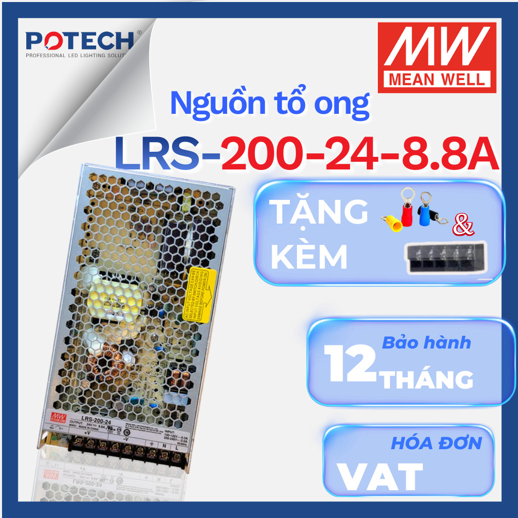 [GENUINE] MEANWELL 200W เครื่องสํารองไฟรังผึ้ง LRS-200-5, LRS-200-12, LRS-200-24, LRS-200-36, LRS-20