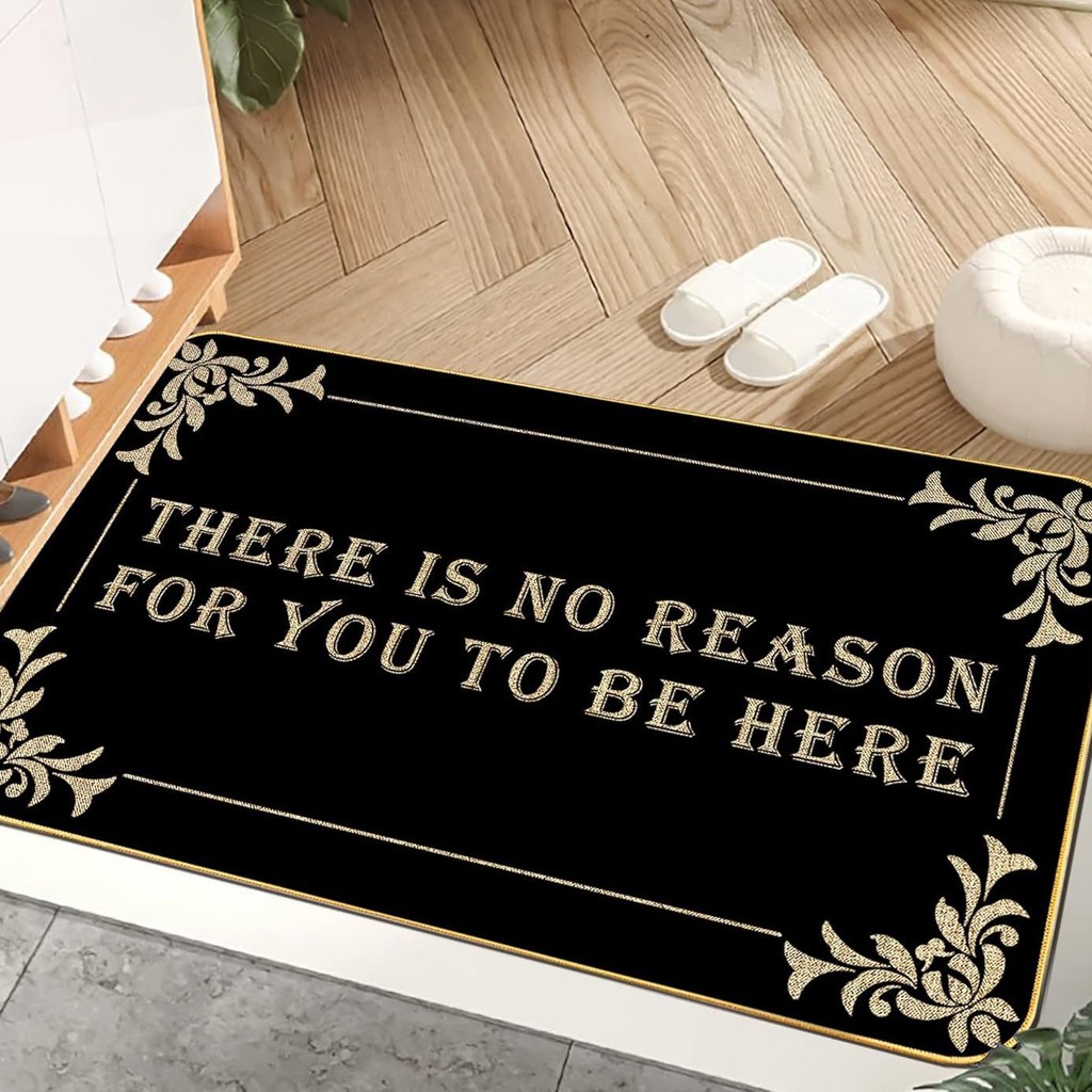 Cross-Border American High-End Simple Welcome Door Mat Entrance Dirt-Resistant Rubbing Foot Mat Labe