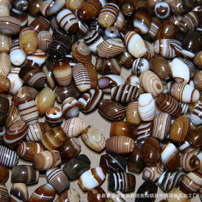 Spot Goods#Sardonyx Brown Small Drum Beads8*12mm Small Accessories diy Jewelry Accessories Beads Top