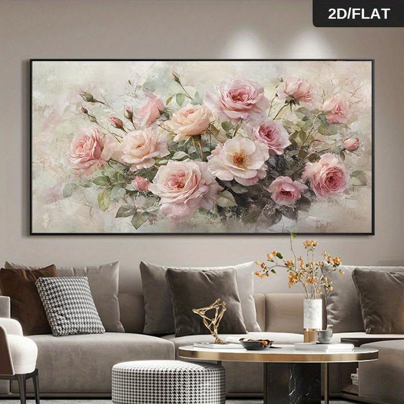 2Dแบน,One Pieceโมเดิร์นบทคัดย่อสีชมพูRose Wall Art-ผ้าใบเต็มรูปแบบเหมาะสําหรับห้องนั่งเล่นและElegantสไตล์เรียบง่าย-Artการพิมพ์ขนาด 27.66 X55.12 นิ้ว (70x140 ซม.) 2Dแบน