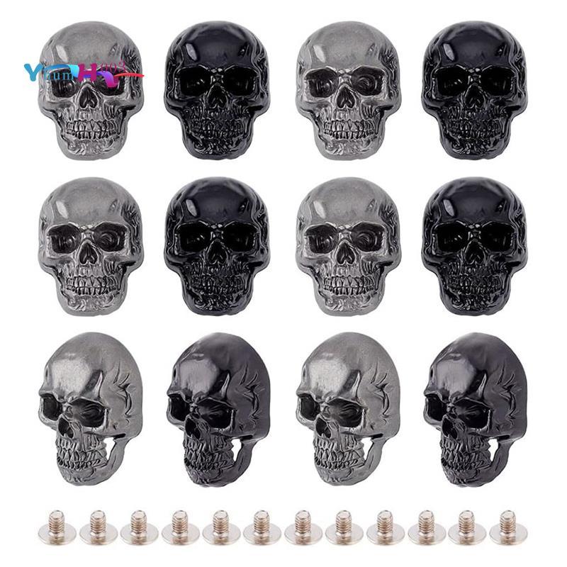 [yhumh003]Skull Studs Skull Studs สําหรับหนัง Skull Screw Back Rivets