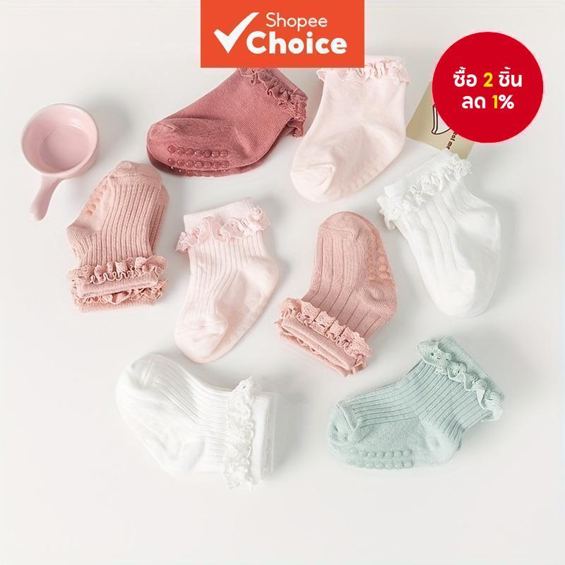 ถุงเท้าสําหรับทารกแรกเกิดเด็กผู้หญิง – ผ้าฝ้ายกันลื่นสําหรับทารกแรกเกิด 0-12 เดือน