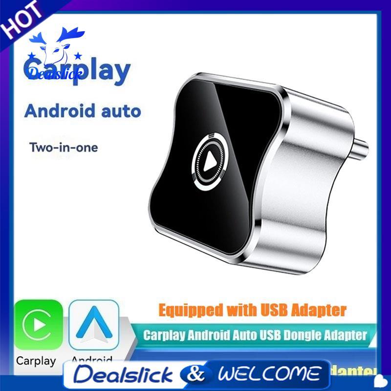 อะแดปเตอร์ Carplay ไร้สาย 2in1 สําหรับ Android AUTO AI Box WiFi และ Bluetooth การควบคุมด้วยเสียงแบบม