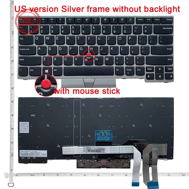 แป้นพิมพ์ US สําหรับ Lenovo E480 E485 E490 E495 E490S L380 L480 L390 L490 R480 R490 T480S T490 T495 