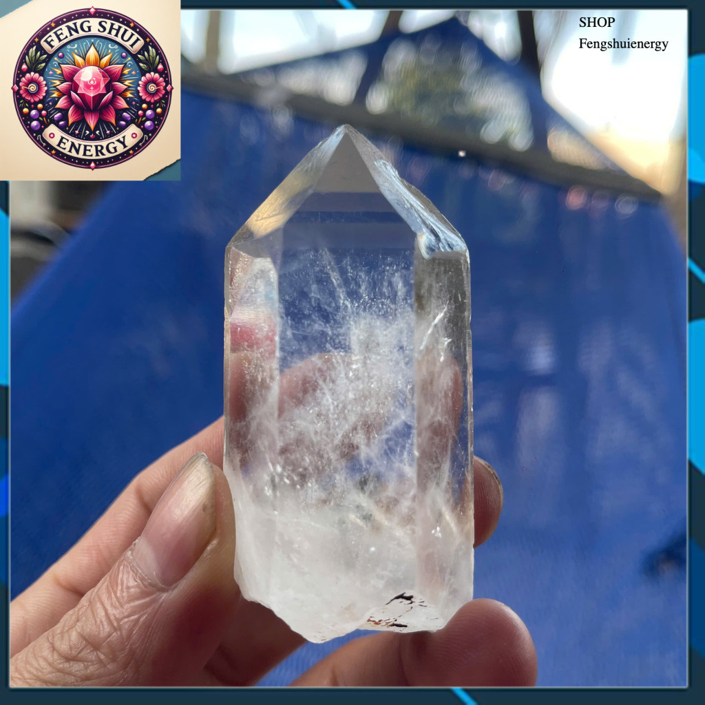 หินควอตซ์สีขาวธรรมชาติชั่งน้ําหนัก 130g (pl fengshuienergy