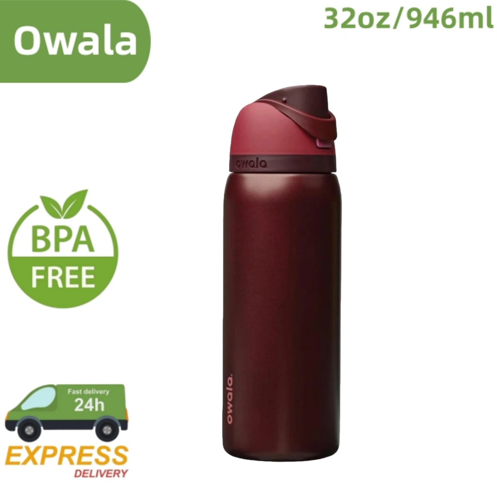 Leakproof Owala FreeSip Tumbler 24oz - ขวดน้ําสแตนเลสหุ้มฉนวน, ฝาฟาง, ปลอดสาร BPA สําหรับเด็กและยิม