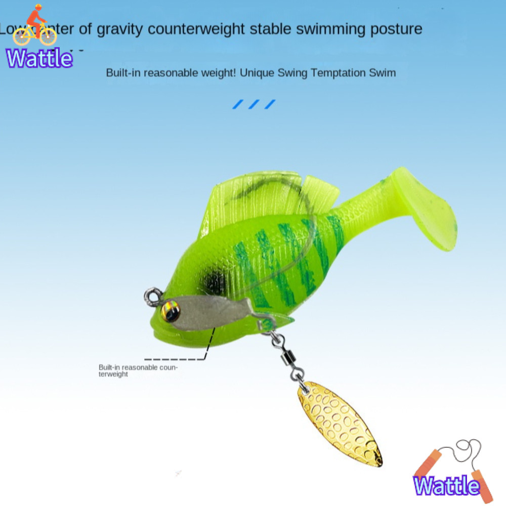 WATTLE Dark Sleeper Swimbait เหยื่อเบสนุ่มซิลิโคนพร้อมตะขอตะกั่ว