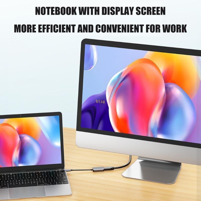 อะแดปเตอร์ btsg USB C เป็น HDTV พร้อม 4K 60Hz 4K 30Hz รองรับการเชื่อมต่อได้ง่ายไปยังจอภาพทีวี