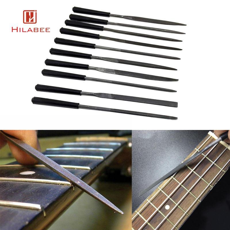 [hilabee] Guitar Fret Nut Saddle Files ซ่อมกีต้าร์ Luthier Tool Supplies ชุด 10 ชิ้น