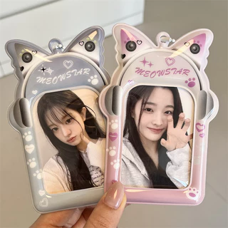รักหูฟังหูแมวพีวีซีผู้ถือบัตร10เซนติเมตรโพลารอยด์ไอดอลโฟโต้การ์ดวิทยาเขตดาวไล่การจัดเก็บแสดงกระเป๋าจี้