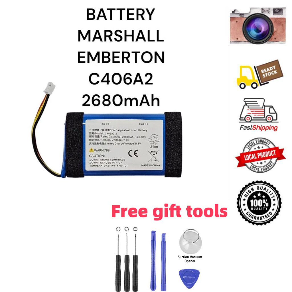 New แบตเตอรี่ MARSHALL EMBERTON , EMNERTON2 C406A2-2 2680mAh 3สาย Bluetooth Battery แบตลำโพง มีของแถ