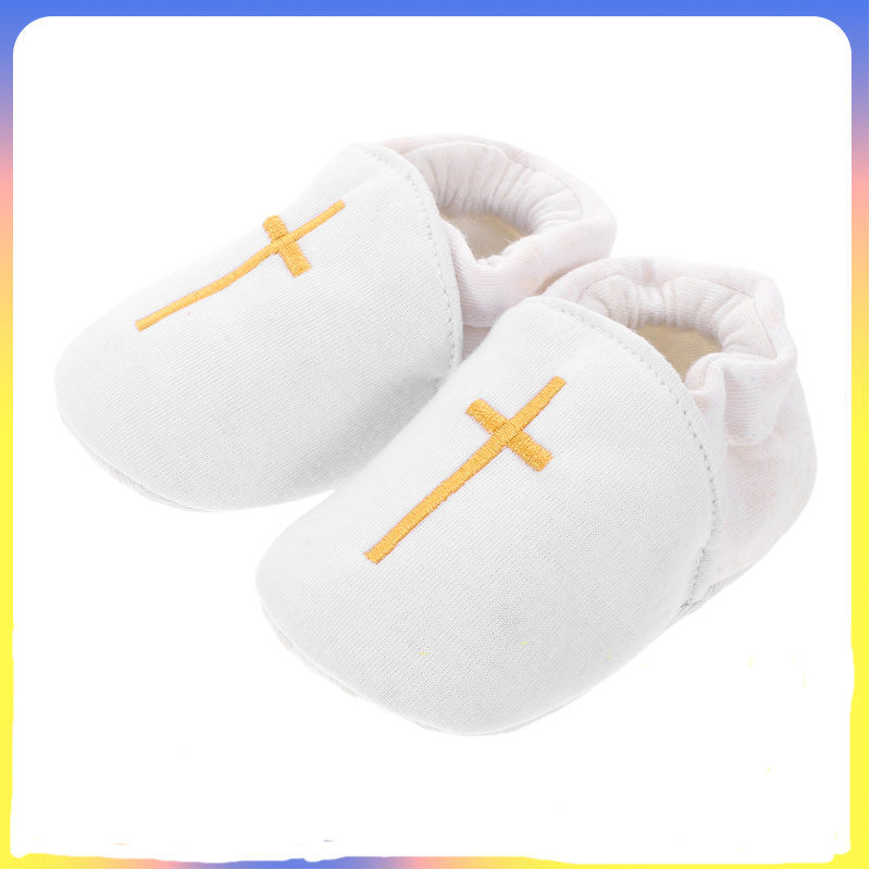 รองเท้าบัพติศม์สำหรับทารก แบบปักข้ามToe Casual สวมใส่ง่าย ขนาด 11 cm/4.63 inches