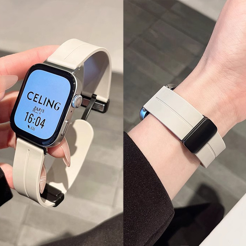 แม่เหล็กกีฬายางรัดสําหรับสมาร์ทวอทช์ Huawei Watch Fit 5/5 Pro/4/4 Pro/3 สายรัดข้อมือซิลิโคนสําหรับ Huawei Fit 4/4 Pro/3