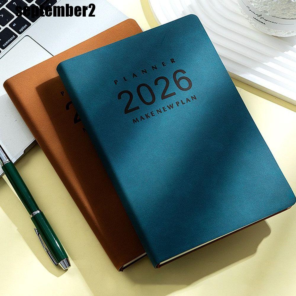 SEPTEMBER 2026 Schedule Planner กระดาษหนาทนต่อการสึกหรอ A5 Daily Planner Notebook, 365 Days Bookmark