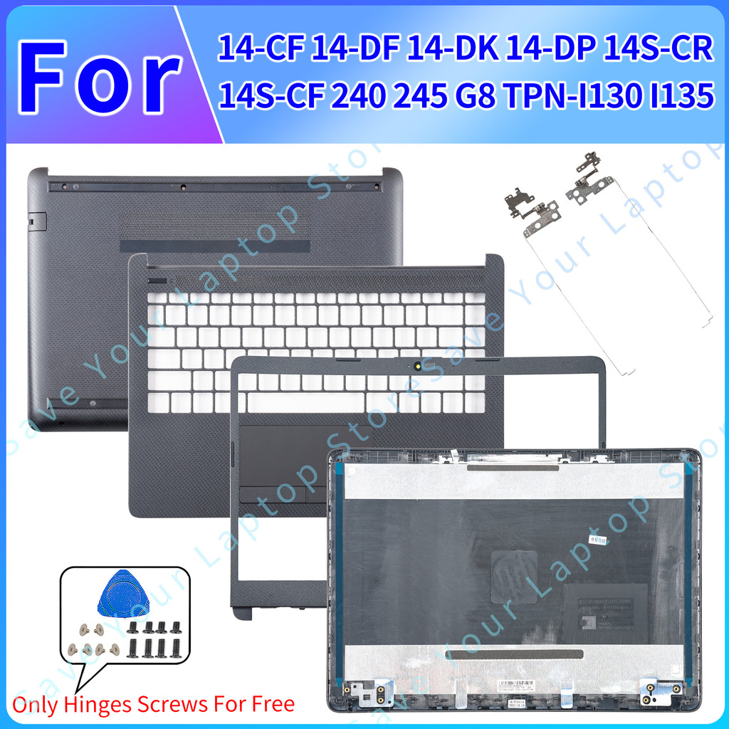 สําหรับ HP 14-CF 14-DF 14-DK 14-DP 14S-CR 14S-CF 240 G8 245 G8 ปกหลัง Bezel Palmrest บานพับด้านล่าง