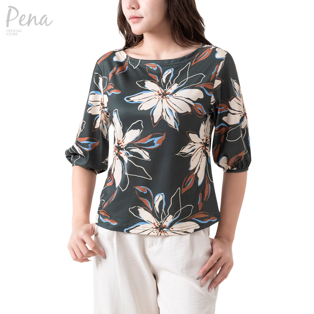 Pena house เสื้อยืดคอกลม แขนสามส่วน ลายดอกไม้  รุ่น PSTL012602