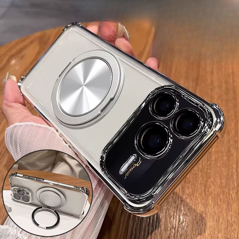 สําหรับ Honor Power 2 กรณี 360 หมุนวงเล็บเคสโทรศัพท์สําหรับ Honor Power 2 ชุบซิลิโคนอ่อนนุ่มกันกระแทกปกหลัง
