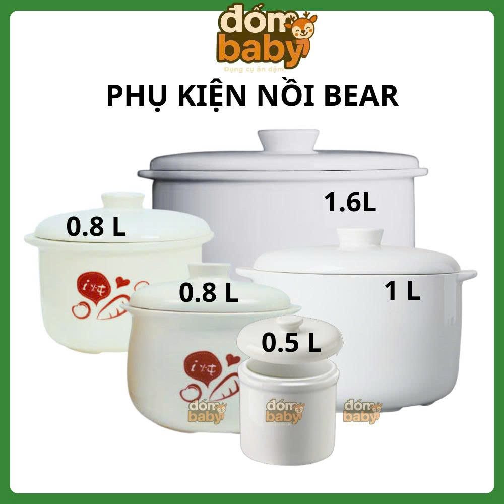 Bear Slow Cooker ชามเซรามิกอุปกรณ์เสริมความจุ 0.5L 0.8L 1.6L - ฝาเซรามิคทดแทน