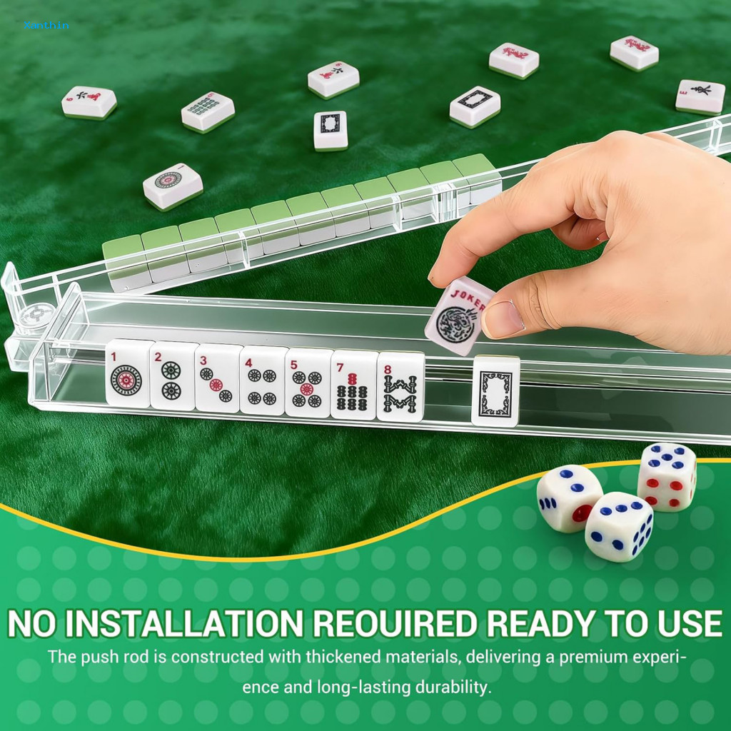 Mahjong Push Rods Mahjong Rack Set 4 ชิ้น Heavy Duty แบบพกพา Mahjong Tile Holder พร้อม Pusher – มัลต