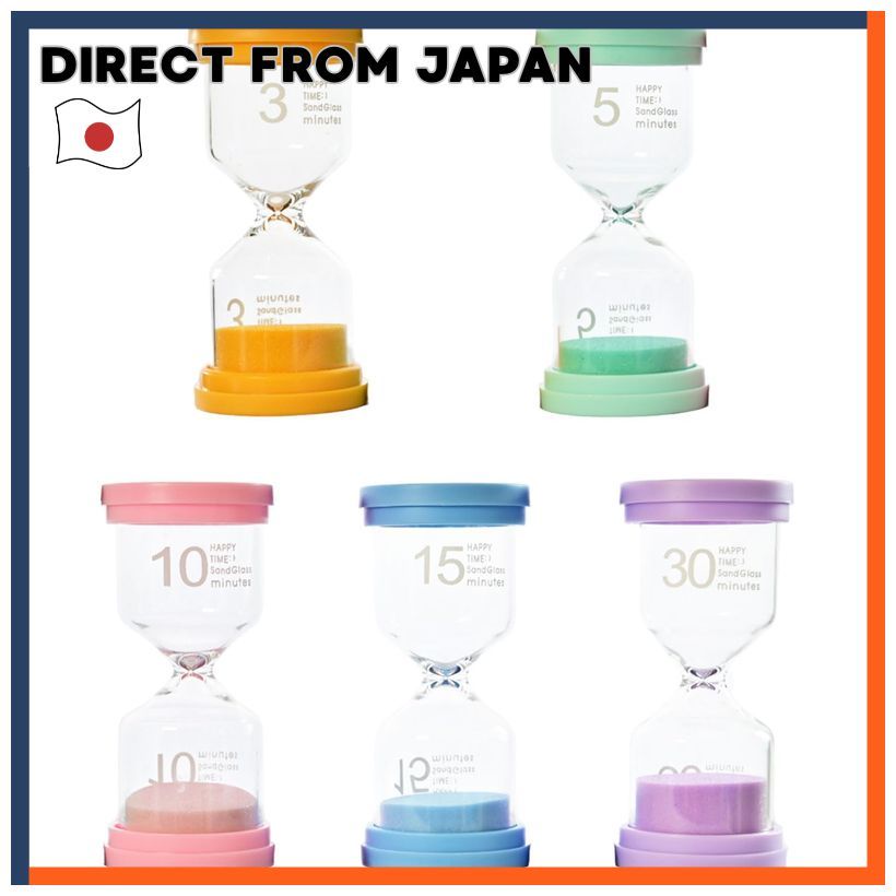 Happy mono Hourglass Set 3min 5min 10min 15min 30min Pastel Colors Educational Toy Study Kids Gift B