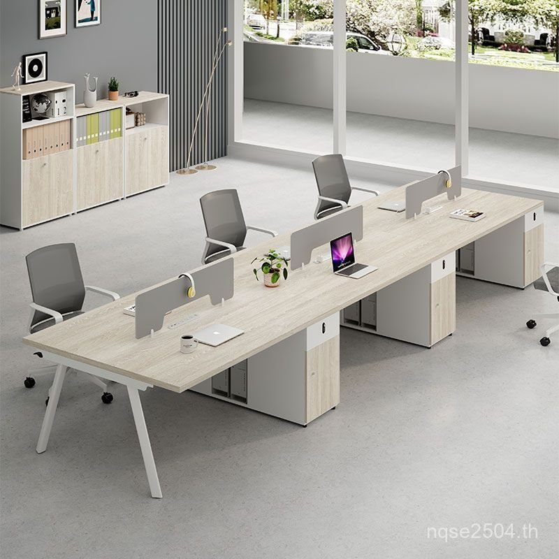 Simple Office Work Seat Four-Staff โต๊ะ 4-Person โต๊ะทํางานที่นั่ง 6-Person Double Desk Card Seat ตํ