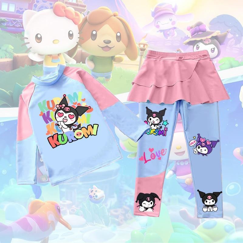 PINKชุดว่ายน้ำเด็กผู้หญิง งานเซ็ท2ชิ้น เสื้อแขนยาว*กางเกงขายาว เนื้อผ้ากันยูวี รูปที่ 7