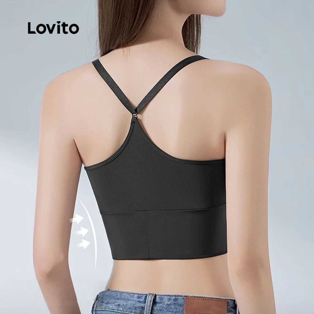 Lovito บราสปอร์ต ระบายอากาศ วิ่ง โยคะ LNA137045 thumbnail 5