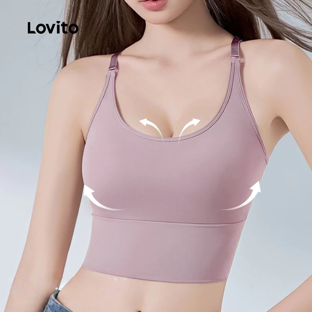 Lovito บราสปอร์ต ระบายอากาศ วิ่ง โยคะ LNA137045 thumbnail 7