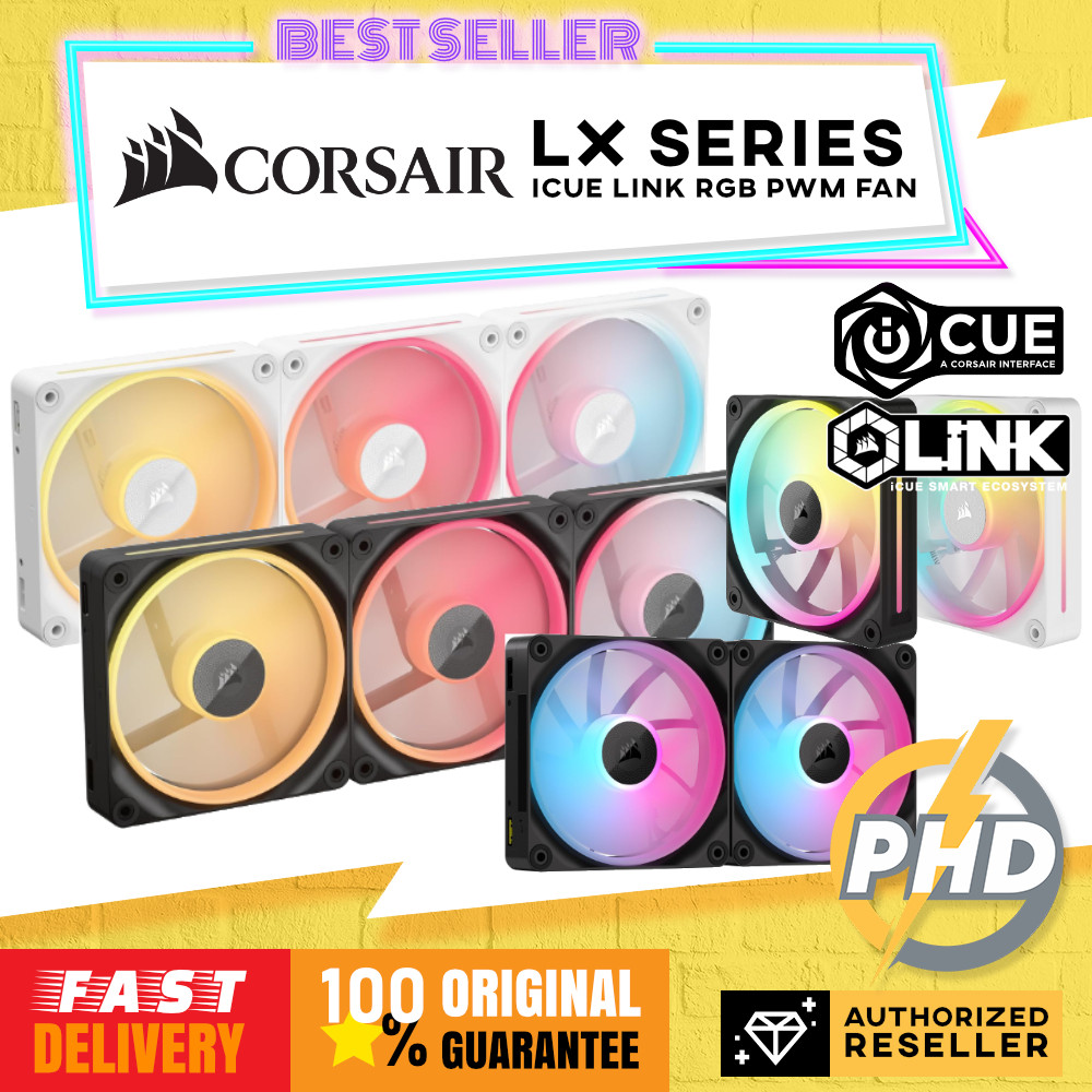 Corsair iCUE LINK LX120/ LX140 RGB PWM Fan [120mm/ 140mm, Normal/Reverse, Single/Starter Kit]