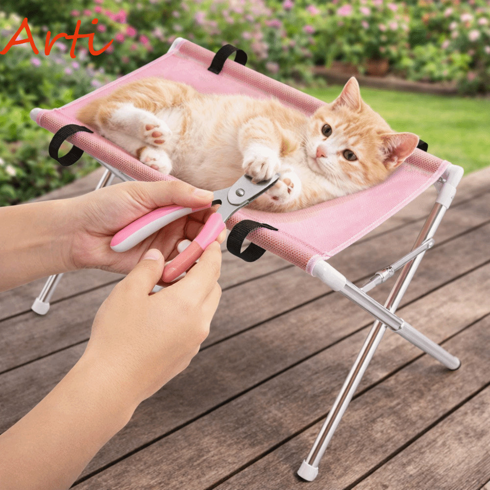 ARTI Pet Grooming Hammock, กรอบรองรับที่ถอดออกได้ Puppy Nail Clipping Holder, Multi Functional ปรับท