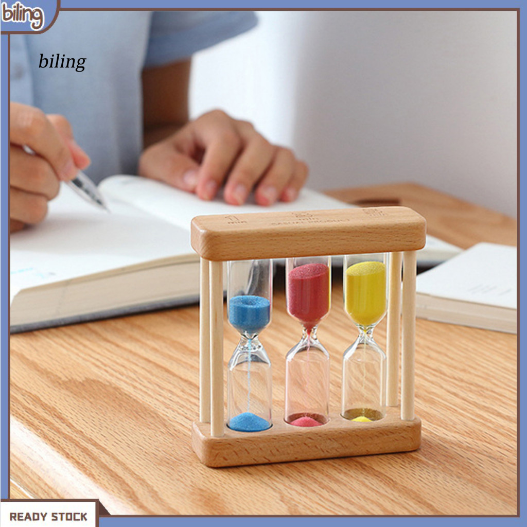 {biling} 1 Sand Timer นาฬิกาทราย Timers Set 3-in-1 Sand Timer Set 1 Min 3 Min 5 Min Hourglass for Co