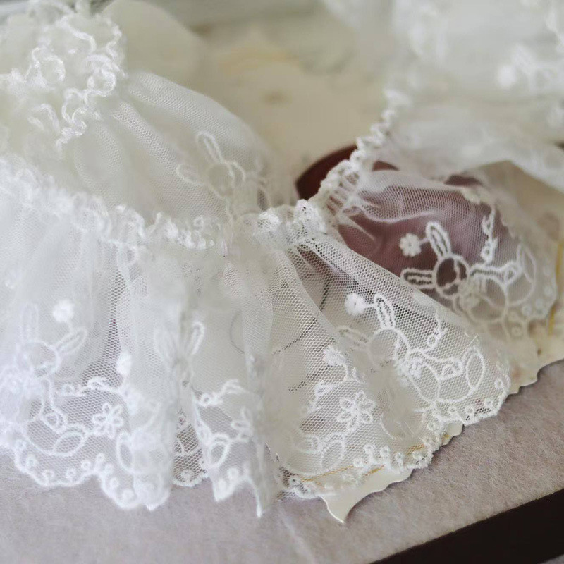 วัสดุทำเดรสกระต่ายสีเบจ 1 หลา พับได้ สำหรับลูกไม่และlolita outfits