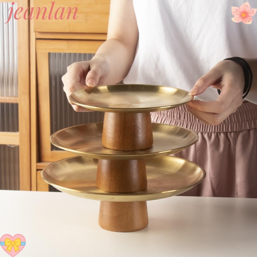 ถาดเค้ก ยีนส์แลน, ฐานไม้สแตนเลสถาดเท้าสูง, มัลติฟังก์ชั่นจานแสดงผลไม้ที่มีเสถียรภาพตกแต่งบ้าน