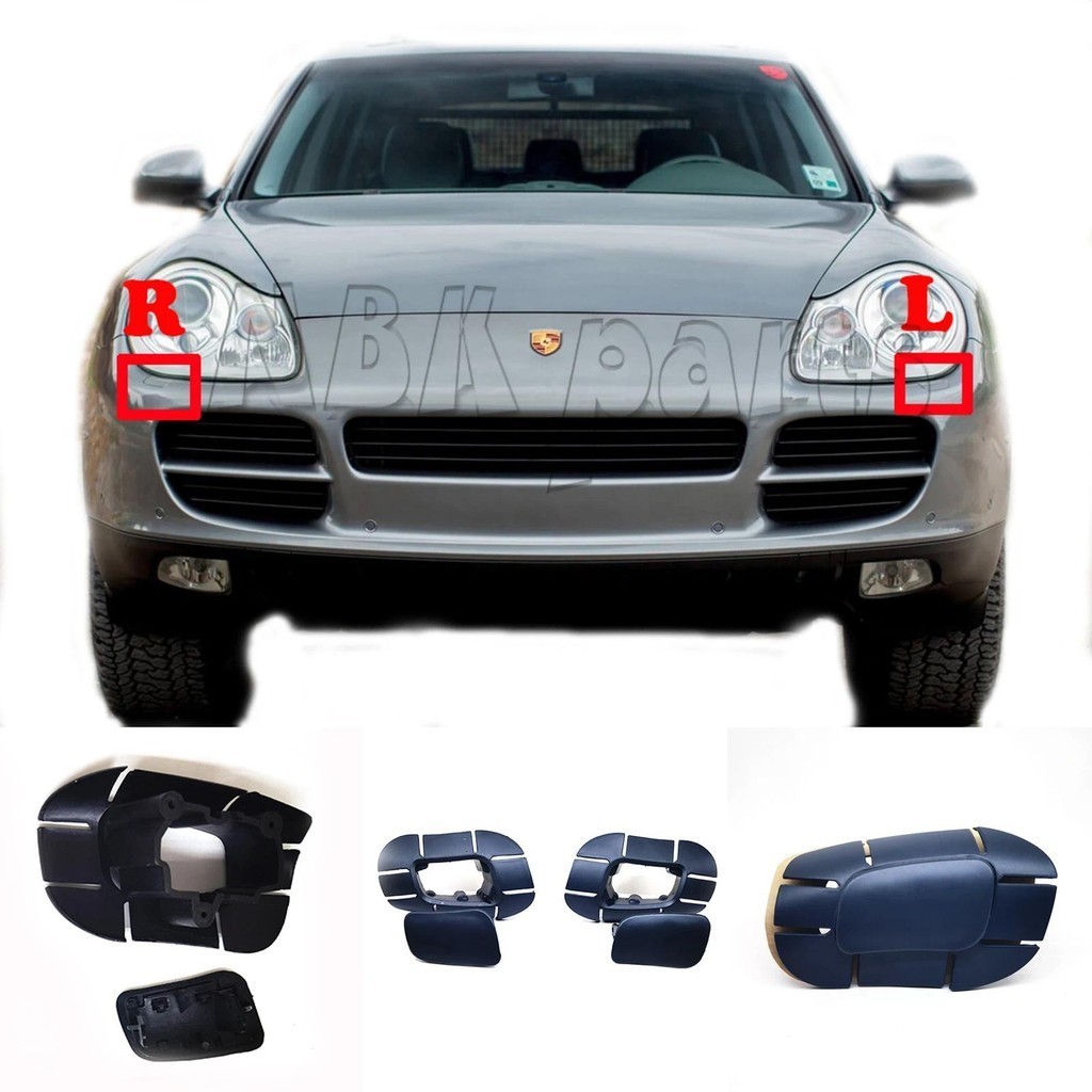 Fit 03-06 L&R Porsche Cayenne 9PA 955 Basic GTS Turbo S Sport หัวฉีด Trim ไฟหน้าเครื่องซักผ้า 955628