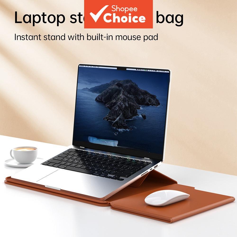 กระเป๋าใส่แล็ปท็อปพร้อมขาตั้ง สําหรับ MacBook Air M2 M3 และ MacBook Pro พร้อมฟีเจอร์ขาตั้ง