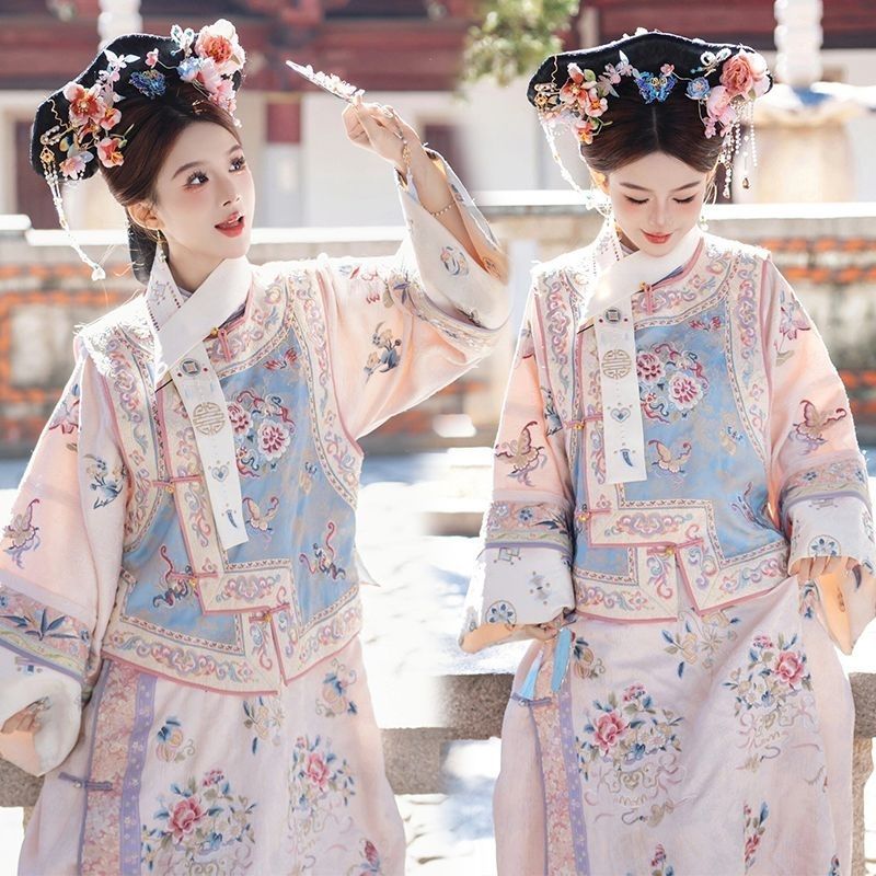 原创意居服装新款加装饰日用装格马装饰品套 Hanfu Qing Dynasty พิมพ์เสื้อผ้าโบราณ Qing Dynasty Yanji Gong20260202