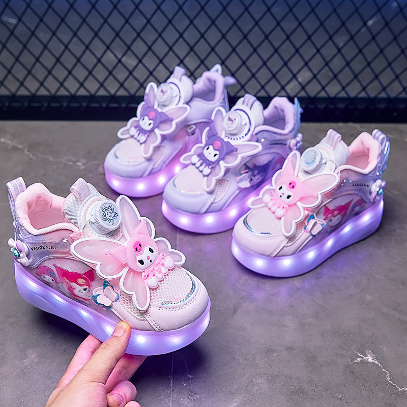 女童暴走鞋滑轮鞋亮闪灯鞋秋夏季中大童轮子溜冰鞋儿童轮Girls heloo shoes roller shoes bright flashlight shoes autumn summer202602