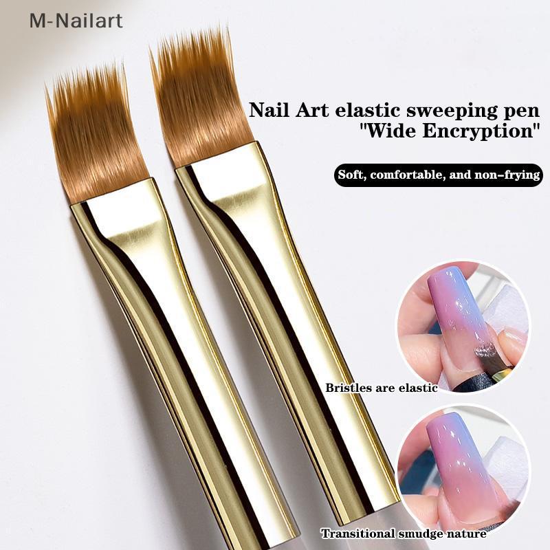 M-Nailart Nail Art Brush แปรงซับแถบมัลติฟังก์ชั่นการสร้างแบบจําลองระลอกน้ํา DIY Design Hard Bristle Brush Nail Art Tools.