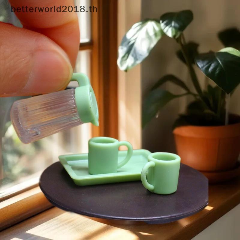 [bet] 3/4 ชิ้น Dollhouse Miniature อาหารจําลองฤดูร้อนชามะนาวเย็นเครื่องดื่มสําหรับบ้านตุ๊กตาเฟอร์นิเ