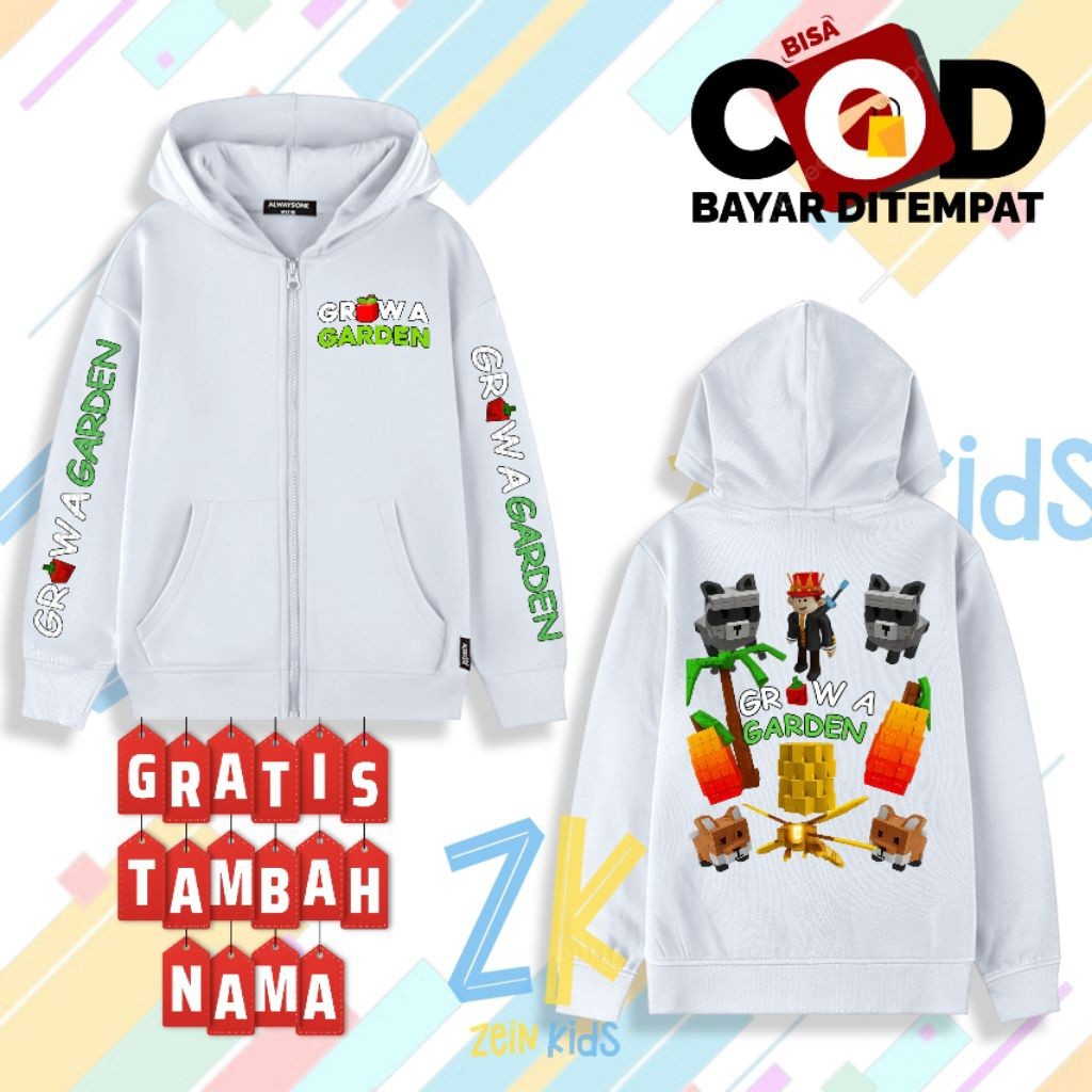 🧒 Grow A Garden Roblox Kids Zipper Jacket - Grow A Garden Kids Zipper